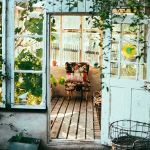 opened door of house